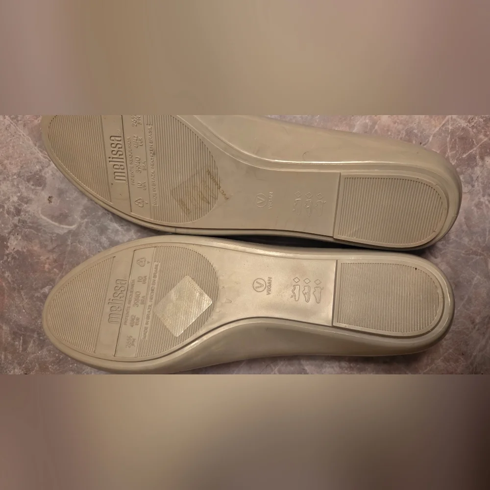 Vivienne Westwood x Melissa Patent Grey Ballet Flats with Orb - Picture 6 of 6